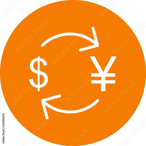 Exchange yen With Dollar Vector Icon