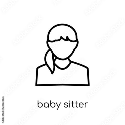 Baby sitter icon. Trendy modern flat linear vector Baby sitter icon on white background from thin line Professions collection