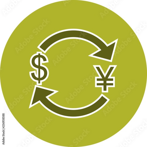 Exchange yen With Dollar Vector Icon
