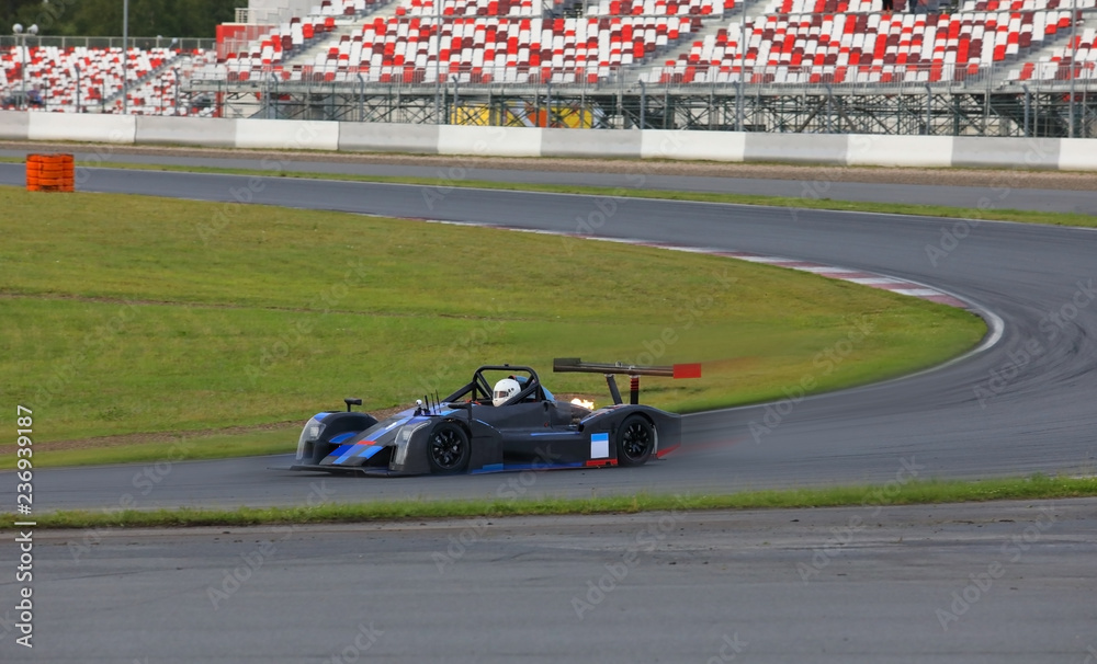 Race car on speed track