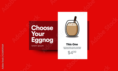 Eggnog Menu Vector Illustration in Flat Style Design