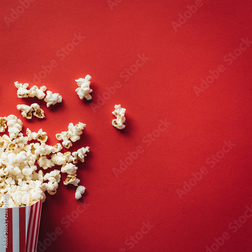 Striped box with popcorn