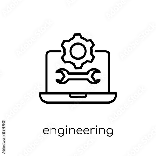 Engineering icon. Trendy modern flat linear vector Engineering icon on white background from thin line Programming collection