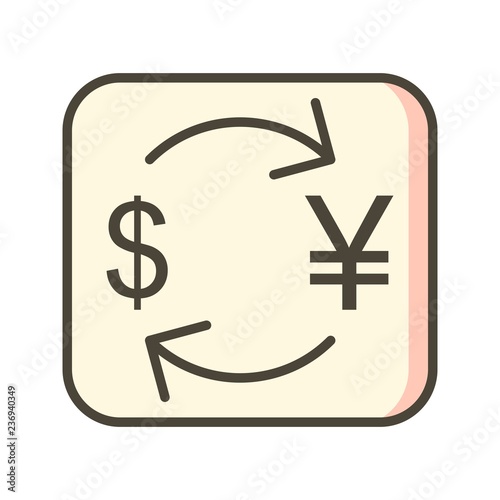 Exchange yen With Dollar Vector Icon