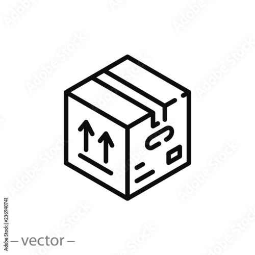 Delivery box line icon vector