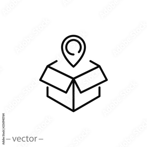 Delivery icon vector, logistics, transportation line sign
