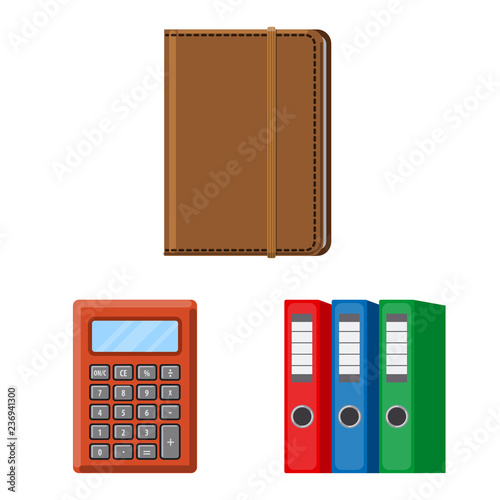 Isolated object of office and supply sign. Set of office and school stock symbol for web.