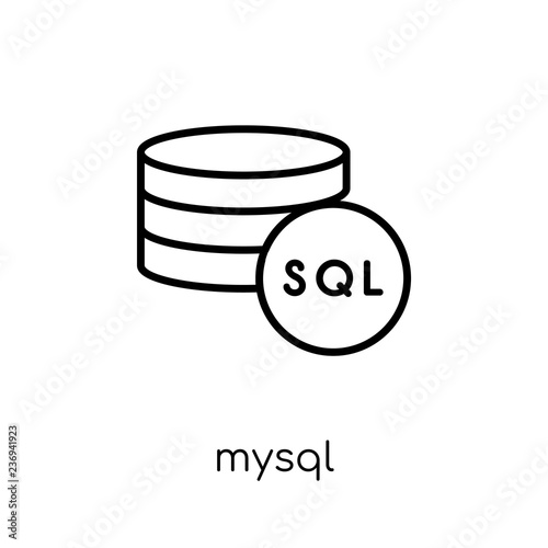 Mysql icon. Trendy modern flat linear vector Mysql icon on white background from thin line Programming collection
