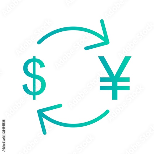 Exchange yen With Dollar Vector Icon