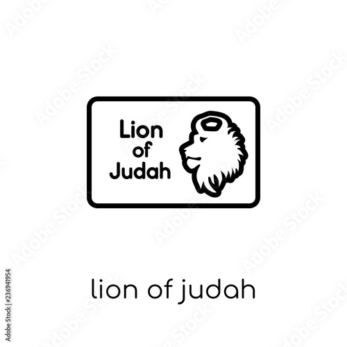 Lion of Judah icon. Trendy modern flat linear vector Lion of Judah icon on white background from thin line Religion collection
