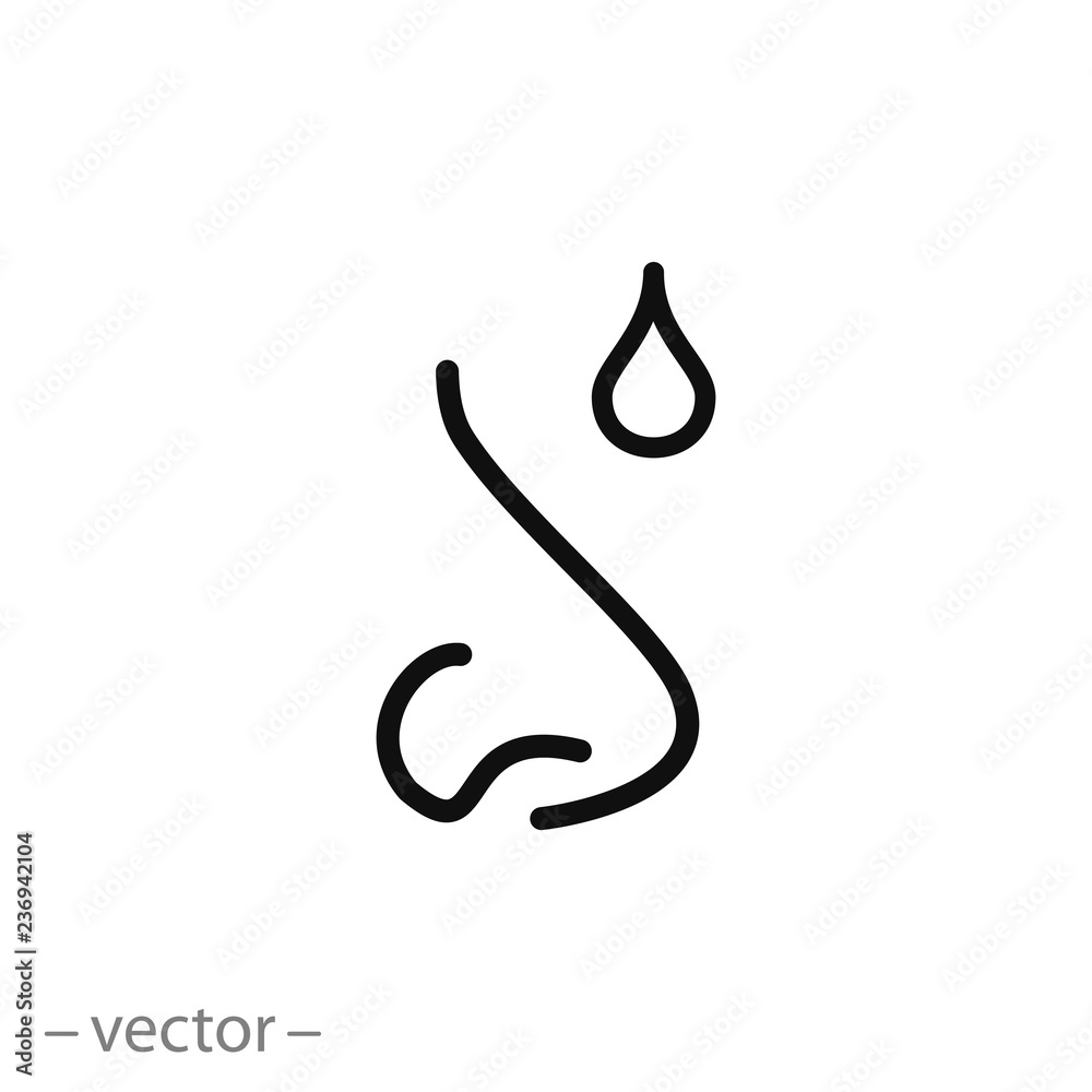drops from the rhinitis, icon vector drops from the rhinitis, icon vector