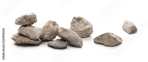 Decorative rocks isolated on white background photo