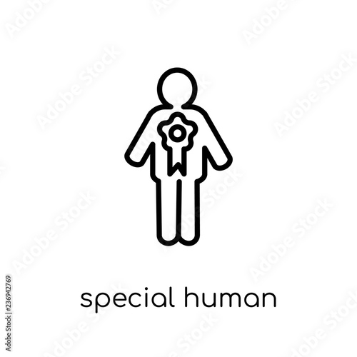 special human icon. Trendy modern flat linear vector special human icon on white background from thin line Feelings collection