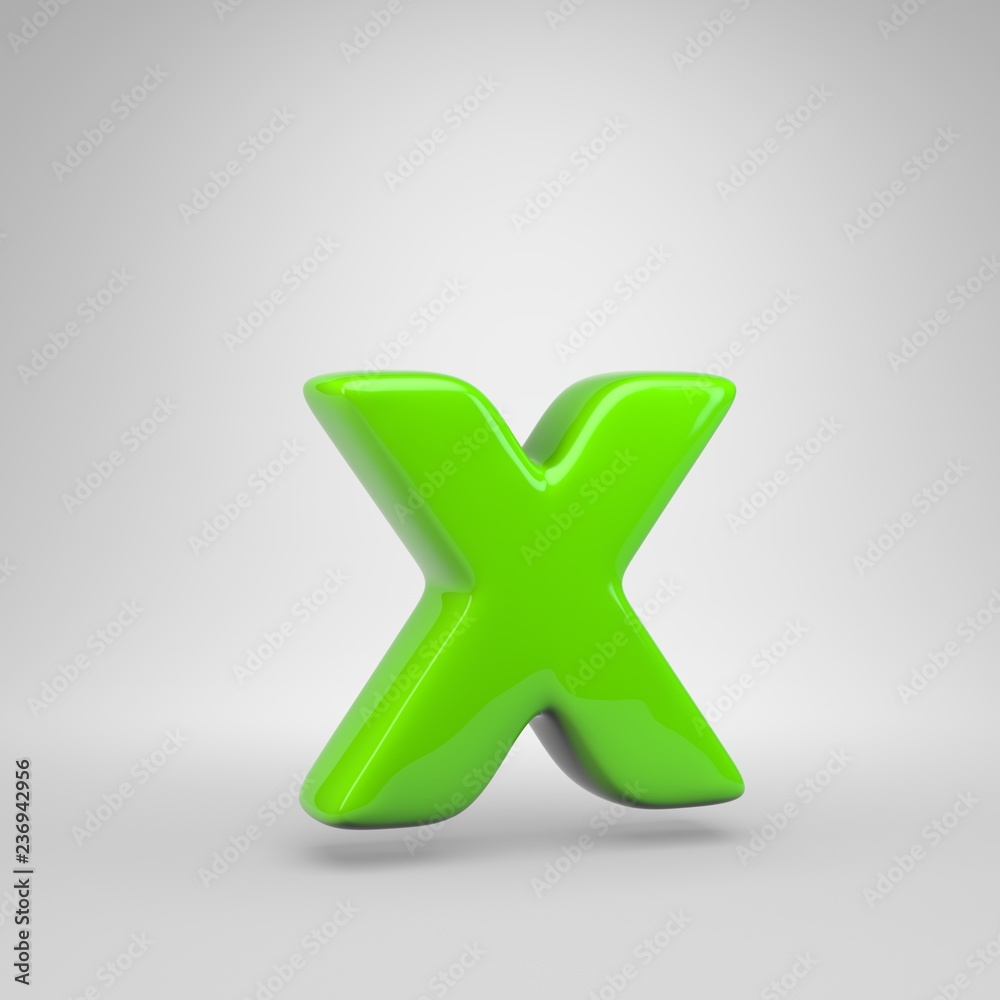 UFO green color letter X lowercase isolated on white background UFO green color letter X lowercase isolated on white background