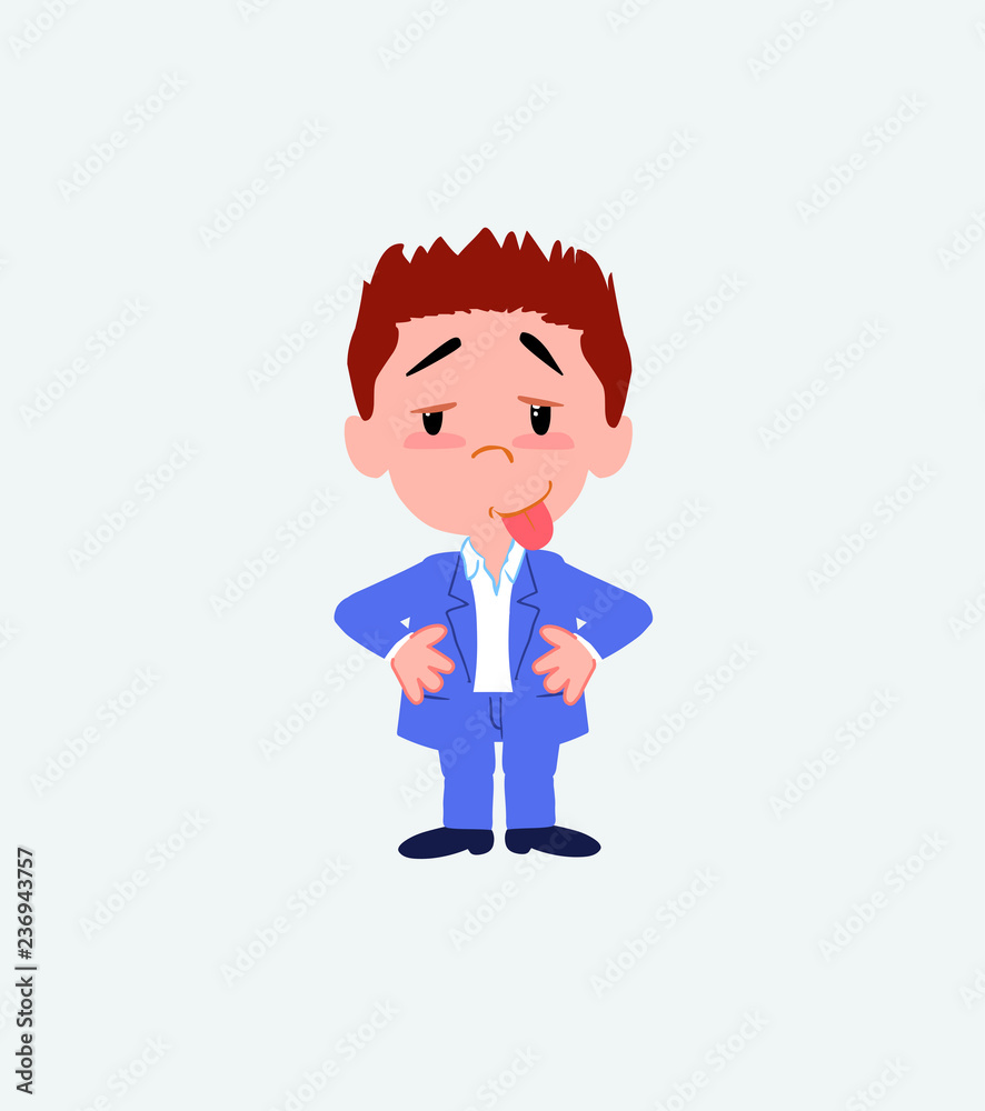 Businessman in casual style in waiting attitude with funny expression. Businessman in casual style in waiting attitude with funny expression.