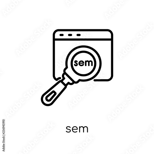 sem icon. Trendy modern flat linear vector sem icon on white background from thin line General collection
