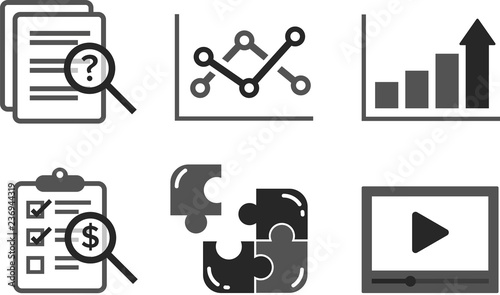 Business icon set. Flat vector illustrations.