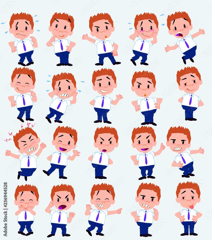 Cartoon character businessman in casual style. Set with different postures, attitudes and poses, doing different activities in isolated vector illustrations. Cartoon character businessman in casual style. Set with different postures, attitudes and poses, doing different activities in isolated vector illustrations.