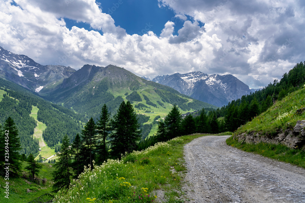 Mountain landscape along the road to Colle dell'Assietta Mountain landscape along the road to Colle dell'Assietta