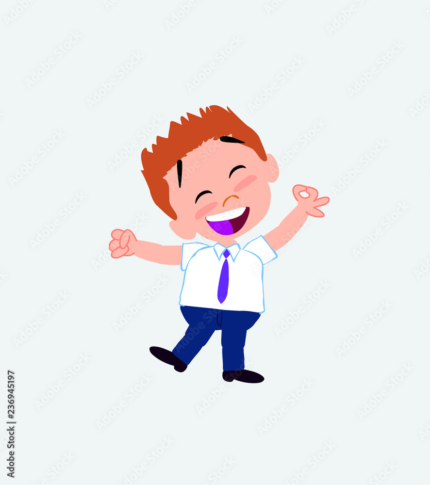 Businessman in casual style exulting in happiness Businessman in casual style exulting in happiness