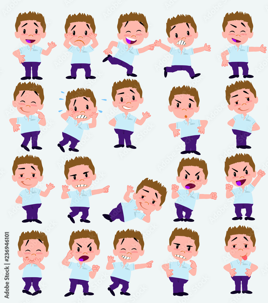 Cartoon character businessman in casual style. Set with different postures, attitudes and poses, doing different activities in isolated vector illustrations. Cartoon character businessman in casual style. Set with different postures, attitudes and poses, doing different activities in isolated vector illustrations.