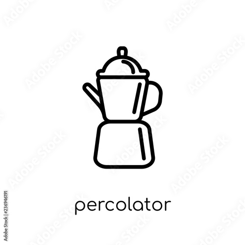 percolator icon. Trendy modern flat linear vector percolator icon on white background from thin line Electronic devices collection
