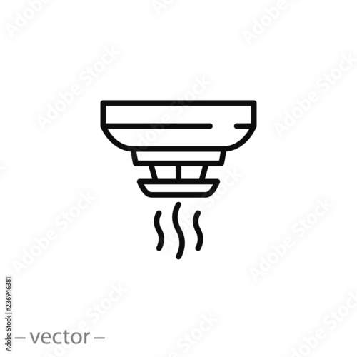 Fire prevention smoke detector vector icon