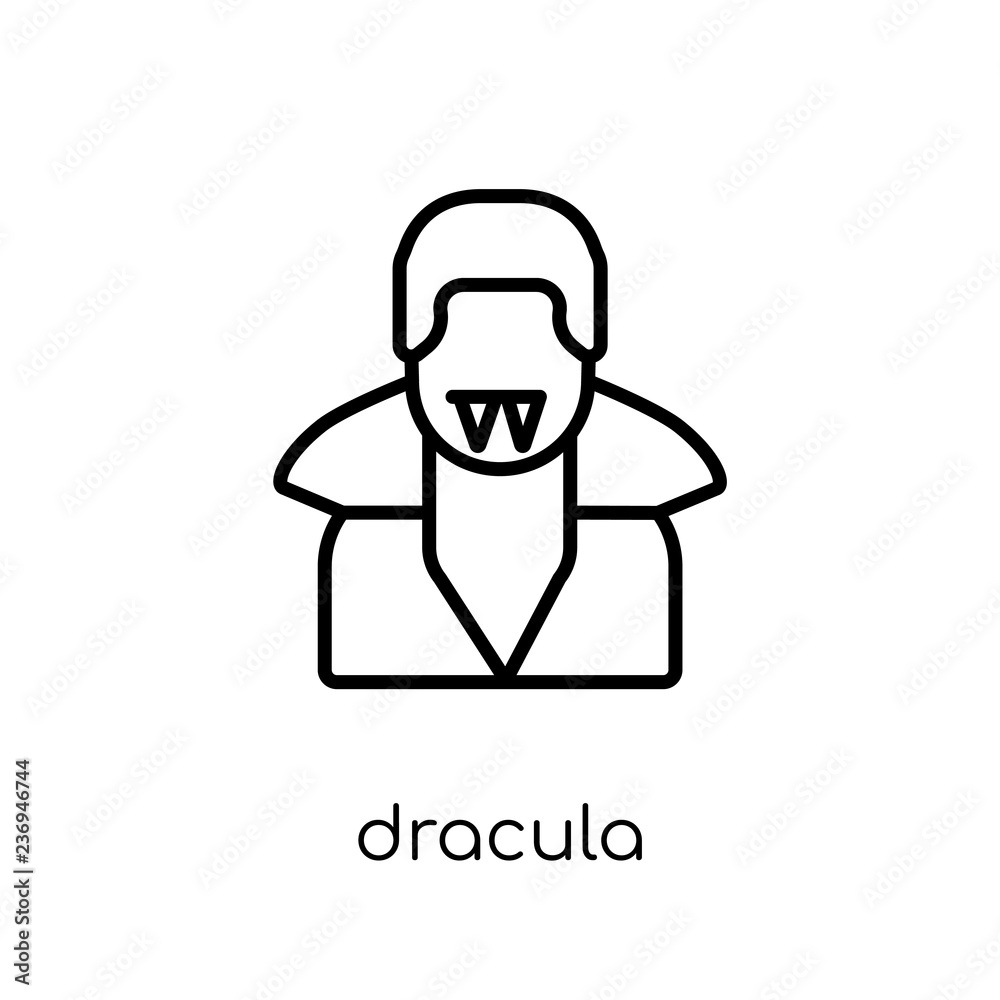 Dracula icon. Trendy modern flat linear vector Dracula icon on white background from thin line Fairy Tale collection