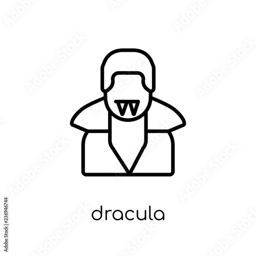 Dracula icon. Trendy modern flat linear vector Dracula icon on white background from thin line Fairy Tale collection