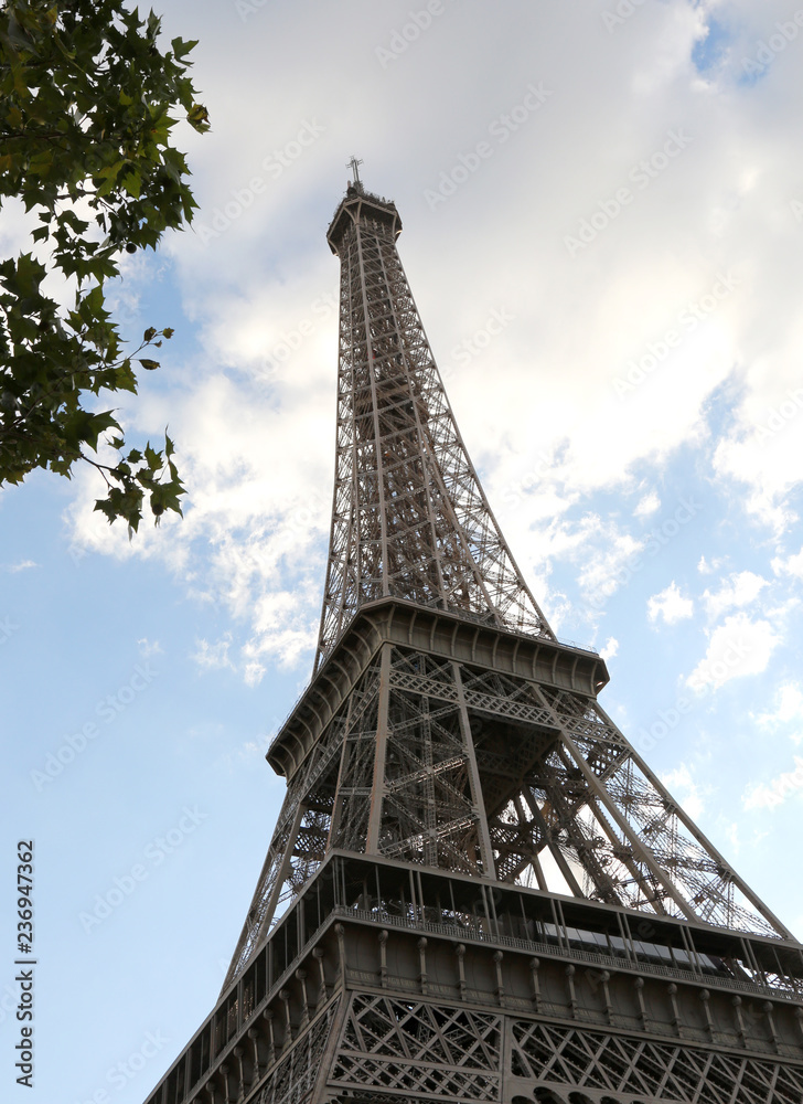 Paris France Eiffel Tower bottom view