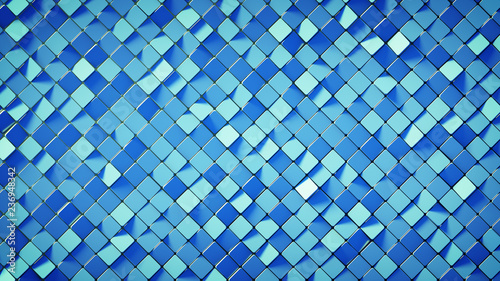 Blue rhombus pattern surfac...