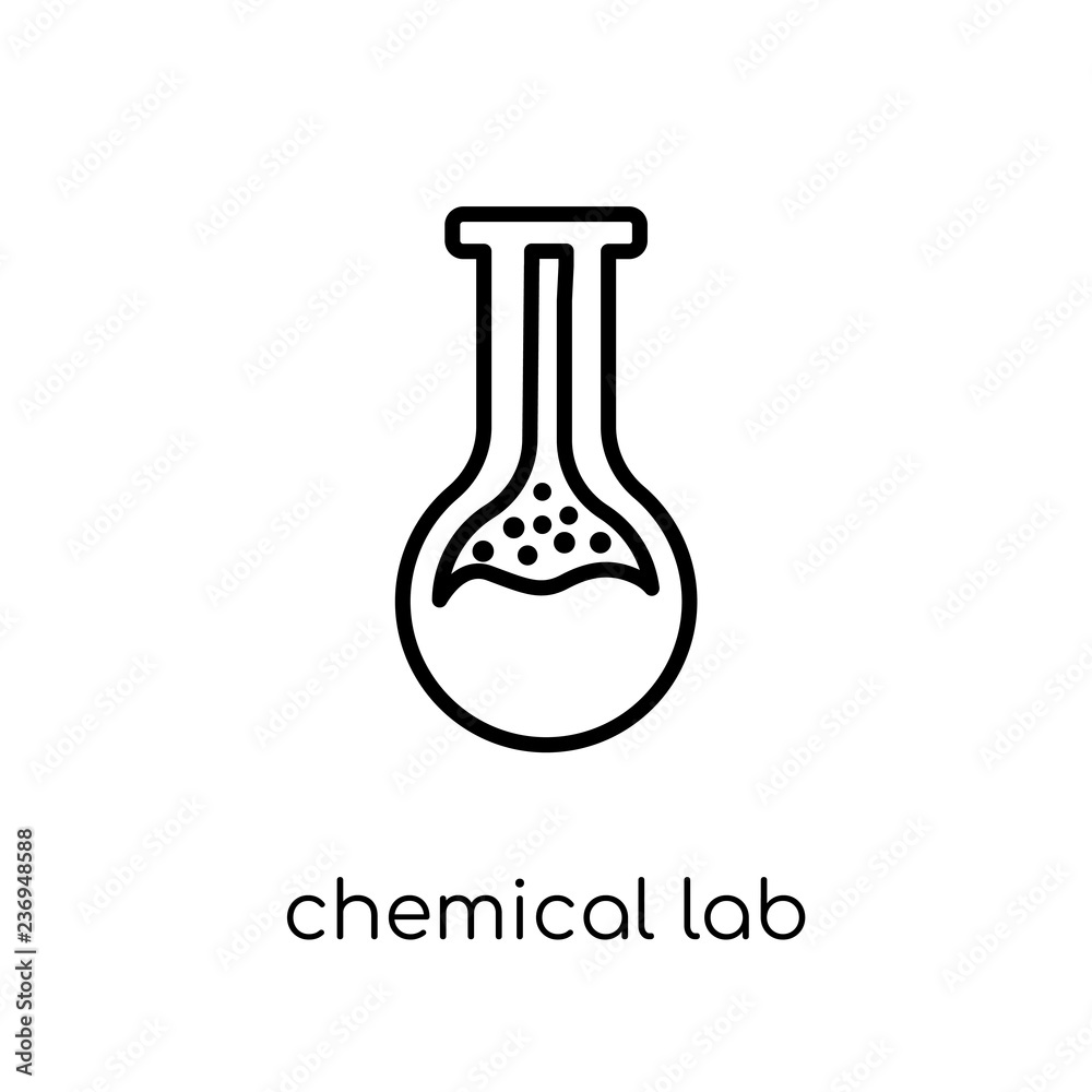 chemical lab icon. Trendy modern flat linear vector chemical lab icon on white background from thin line general collection chemical lab icon. Trendy modern flat linear vector chemical lab icon on white background from thin line general collection