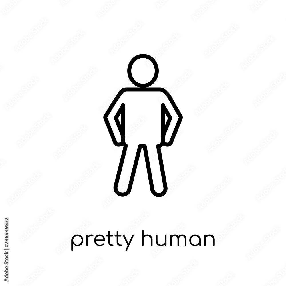 pretty human icon. Trendy modern flat linear vector pretty human icon on white background from thin line Feelings collection pretty human icon. Trendy modern flat linear vector pretty human icon on white background from thin line Feelings collection