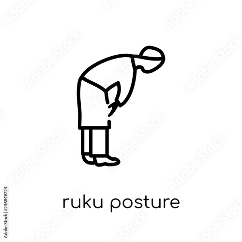 Ruku Posture icon. Trendy modern flat linear vector Ruku Posture icon on white background from thin line Religion collection