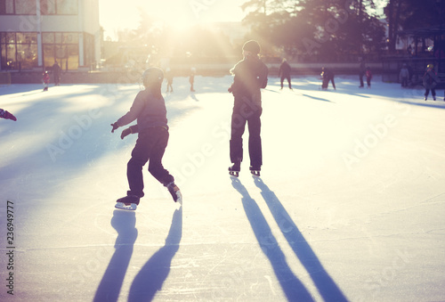 People At An Ice Skating Rink photo