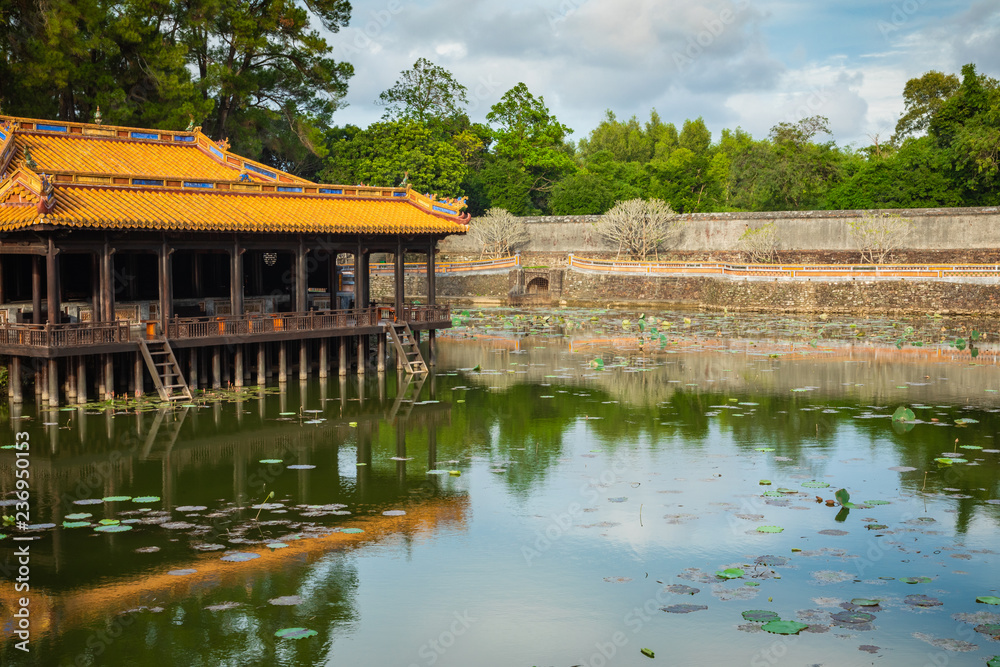 Imperial Royal Palace of Nguyen dynasty in Hue, Vietnam. Hue is one of the most popular destinations in Vietnam.
