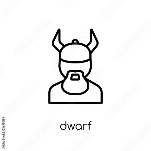 Dwarf icon. Trendy modern flat linear vector Dwarf icon on white background from thin line Fairy Tale collection