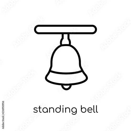 Standing bell icon. Trendy modern flat linear vector Standing bell icon on white background from thin line Religion collection