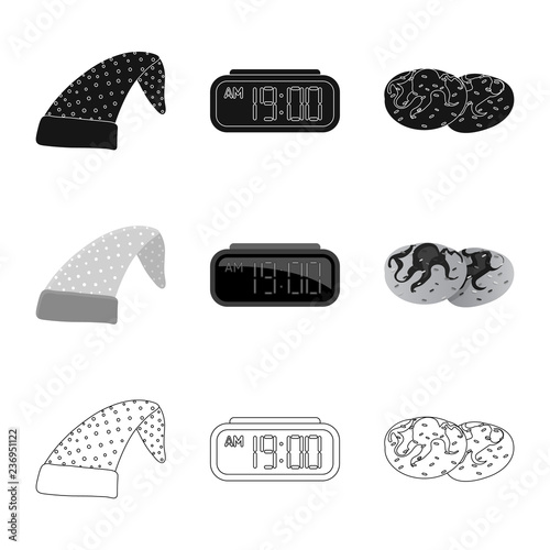 Vector design of dreams and night symbol. Set of dreams and bedroom stock vector illustration.