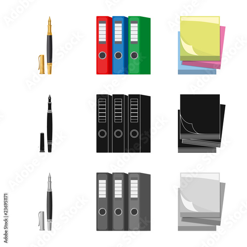 Vector design of office and supply symbol. Collection of office and school vector icon for stock.