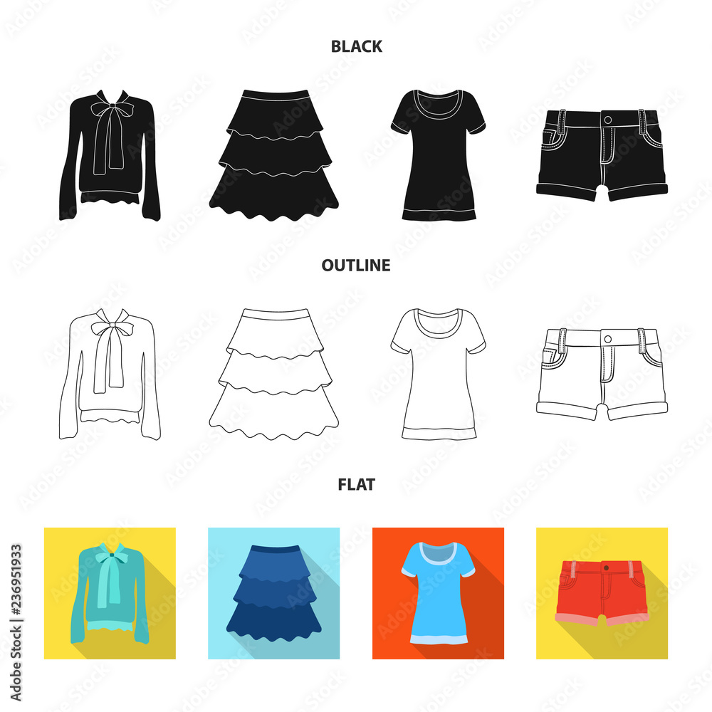 Isolated object of woman and clothing sign. Collection of woman and wear stock vector illustration. Isolated object of woman and clothing sign. Collection of woman and wear stock vector illustration.