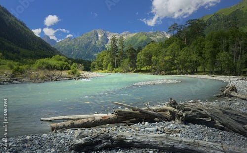 River in mountains photo