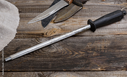 knife with sharpening on the table