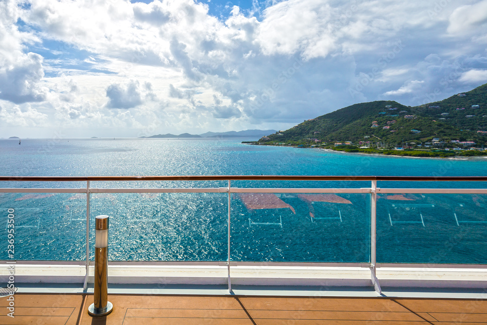 Fence on a deck of cruise ship