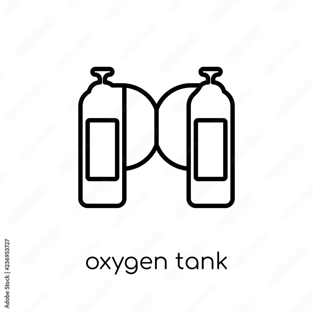 Oxygen tank icon. Trendy modern flat linear vector Oxygen tank icon on white background from thin line Nautical collection Oxygen tank icon. Trendy modern flat linear vector Oxygen tank icon on white background from thin line Nautical collection