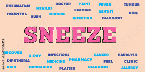 sneeze Medical tags word cloud