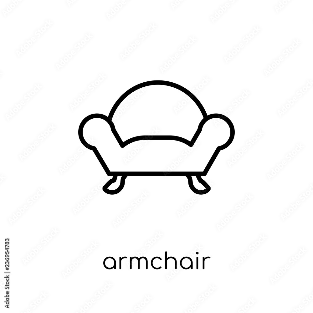 Armchair icon from Furniture and household collection. Armchair icon from Furniture and household collection.