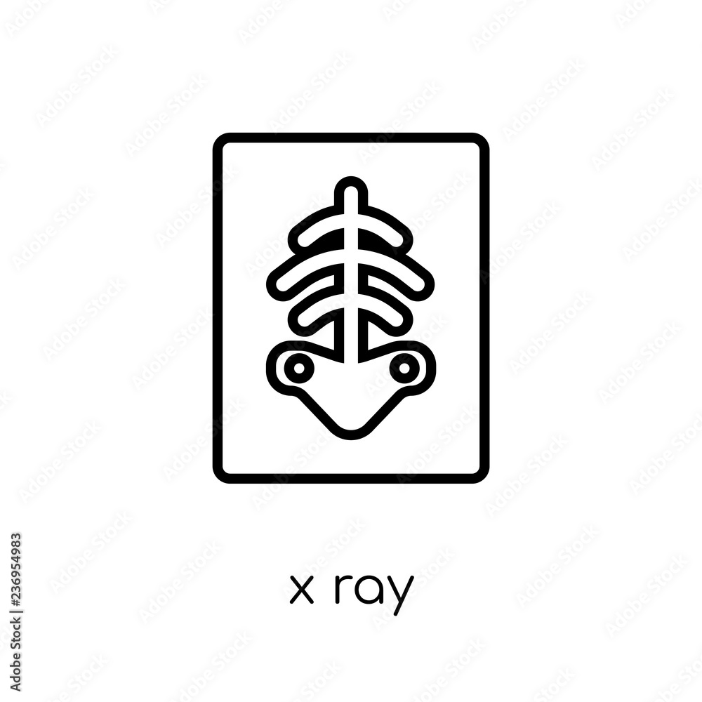 X ray icon. Trendy modern flat linear vector X ray icon on white background from thin line Health and Medical collection X ray icon. Trendy modern flat linear vector X ray icon on white background from thin line Health and Medical collection
