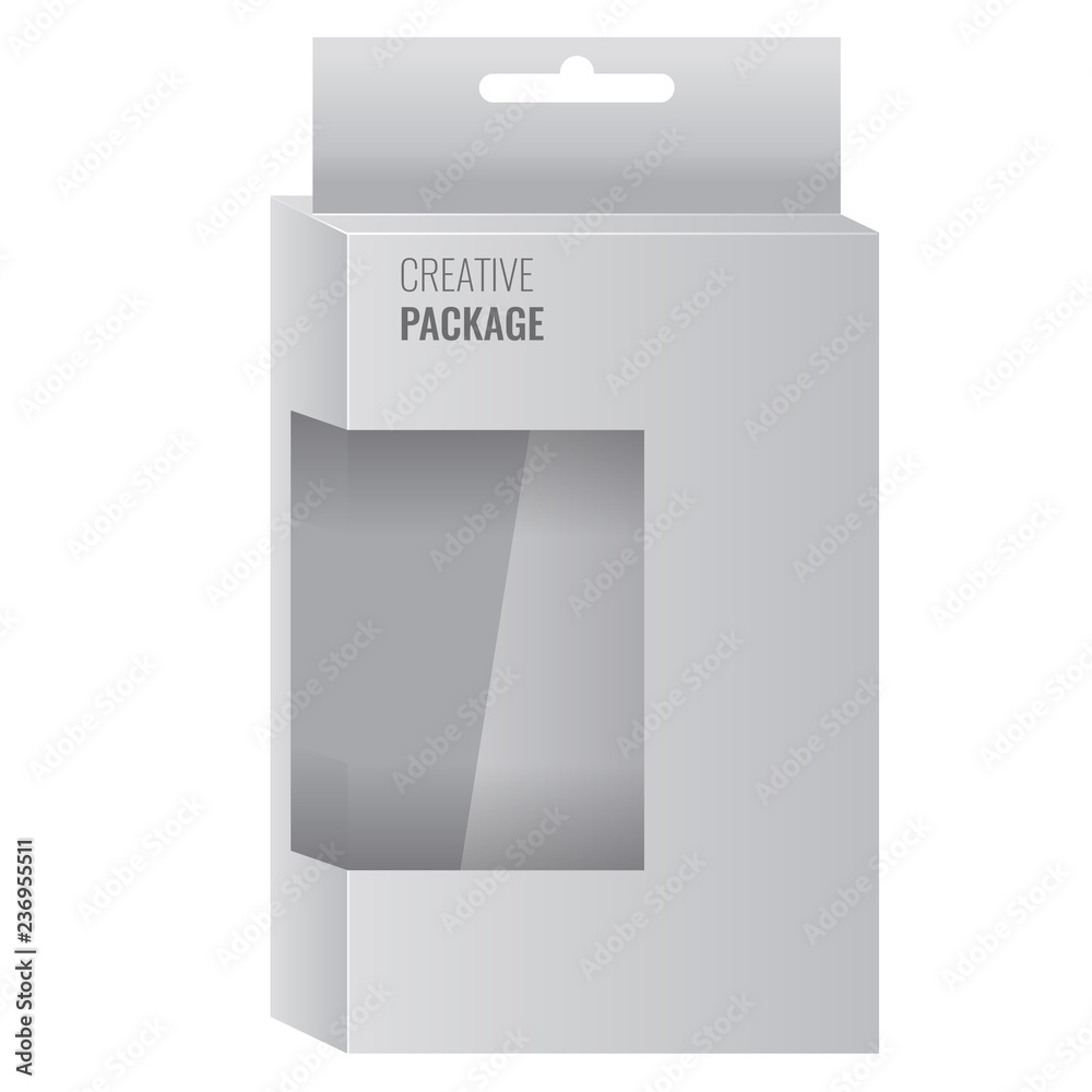 White Product Package Box With Window. Illustration Isolated vector White Product Package Box With Window. Illustration Isolated vector