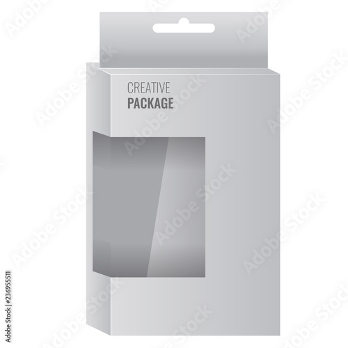 White Product Package Box With Window. Illustration Isolated vector